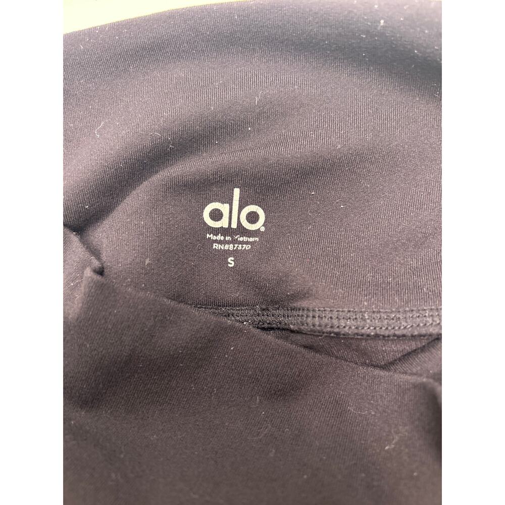 Alo Yoga High Waist Moto Leggings Black Black Glossy Size S - Picture 5 of 5